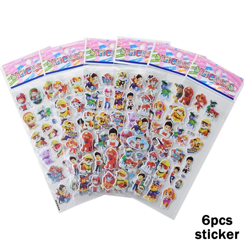 6Sticker Gift 1 шт./компл. «Щенячий патруль» с рисунками из мультфильма «Щенячий патруль» детский душ дети День рождения украшения поставки картон торт St 24 кексы 3 яруса кружевных - Цвет: 6Sticker Gift