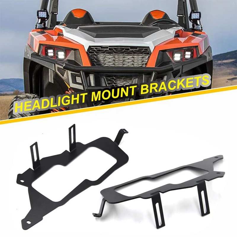 

Square Pod Light LED Light Cube/Work Headlight Mount Brackets for 2014-2019 Polaris RZR 900 1000 & TURBO RI