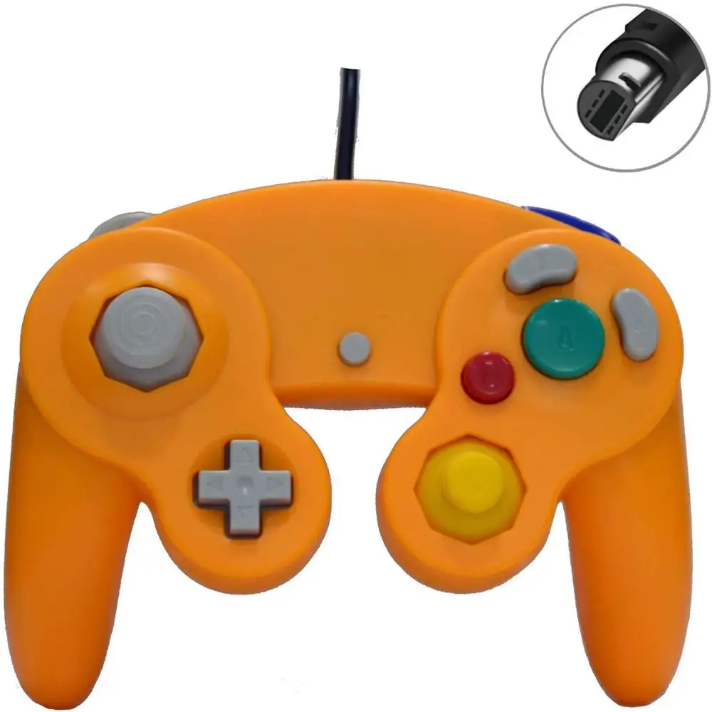 Orange Контроллер Gamecube совместим с nintendo wii GC классический проводной контроллер NGC геймпад с вибрацией для консоли Gamecube - Цвет: Orange