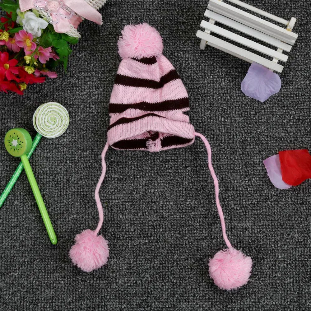 Розовый Одежда с принтом в виде собак Xs/s/m/l 6 шт./компл. собака животное шапка для щенка шарф гетры Pet Одежда с принтом в виде собак шерстяная шляпа шарф гетры Ropa Perro - Цвет: Розовый