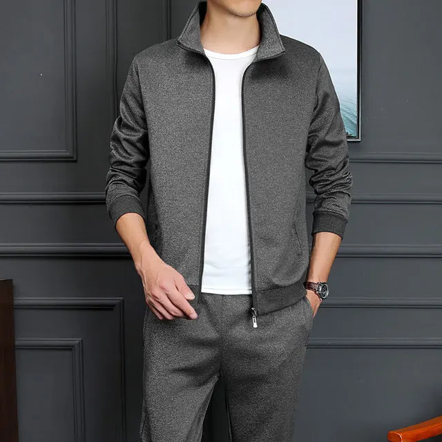 dark grey Rlyaeiz, большие размеры 5XL, весенние спортивные костюмы для мужчин, осень, повседневный комплект, мужской спортивный костюм на молнии, толстовки+ штаны, мужская спортивная одежда - Цвет: dark grey