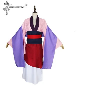 

Cosplay Princess Mulan Dresses Cosplay Costume Movie Ralph Breaks The Internet Mulan COS Mushu Girls And Women Skirt 6 Piece Set