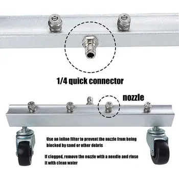 

Watering Wand With Roller Sprinkler Undercarriage Cleaning Stainless Steel Quick Connect Automobile 4 Nozzles Pressure Washer
