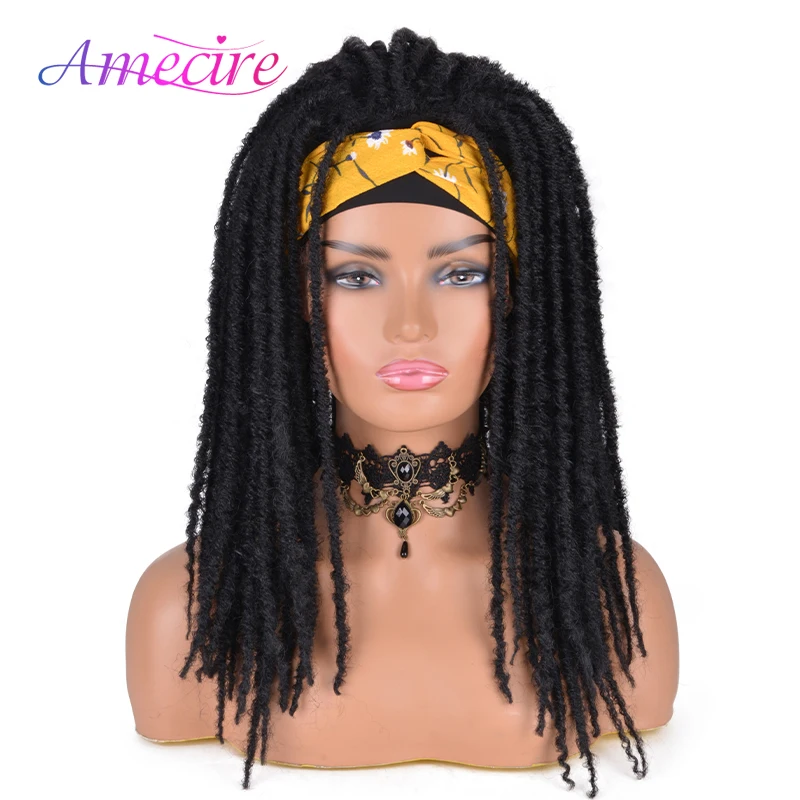 

Short Synthetic Dreadlock Wig Goddess Locs Headband Wigs for Black Women Heat Resistant Replacement Headband Wig Machine Made