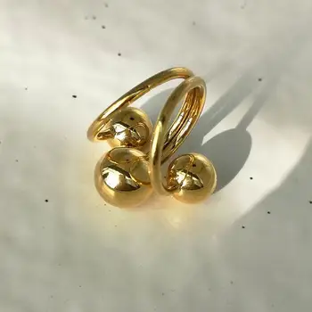 

Hollow Gold Color Metal Adjustable Opening Ring Initials Name Alphabet Female Party Personalized Party Jewelry