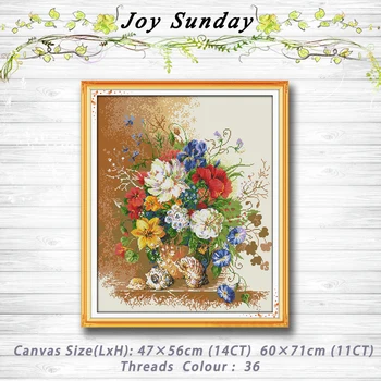 

Beautiful vase Flower Patterns 14CT 11CT Counted Cross Stitch Sets Wholesale Chinese Cross stitch Kits Embroidery Needlework