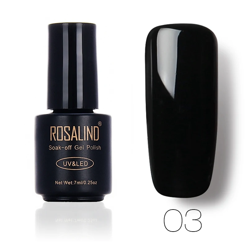 ROSALIND Гель-лак для ногтей 7 мл чистый цвет замачиваемый УФ-гель стойкий лак для ногтей Дизайн ногтей Гель-лак для ногтей - Цвет: 03
