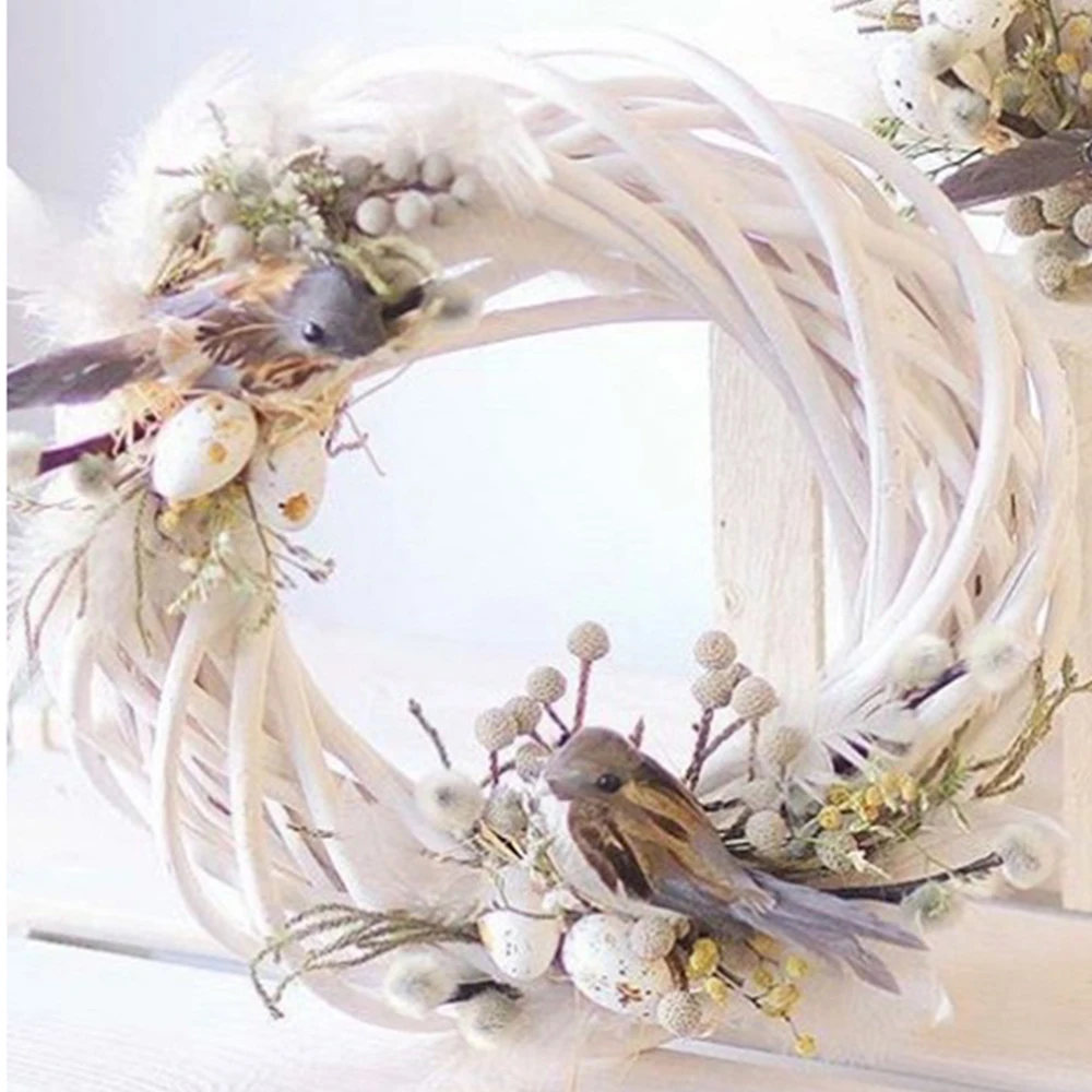 Details about   White Wood Rattan Ring Garland Wreath Vine Making Home Window Showcase Decor 