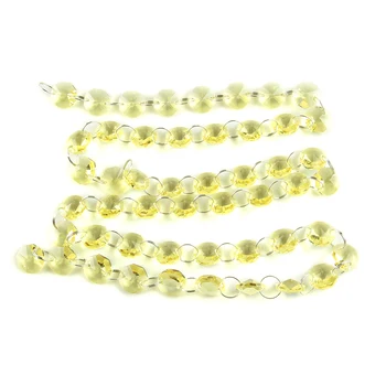 

14mm Garland Strand Hanging Crystal Glass Bead Lt.Yellow Curtain Diamond Chains Party Tree Wedding Centerpiece Decor