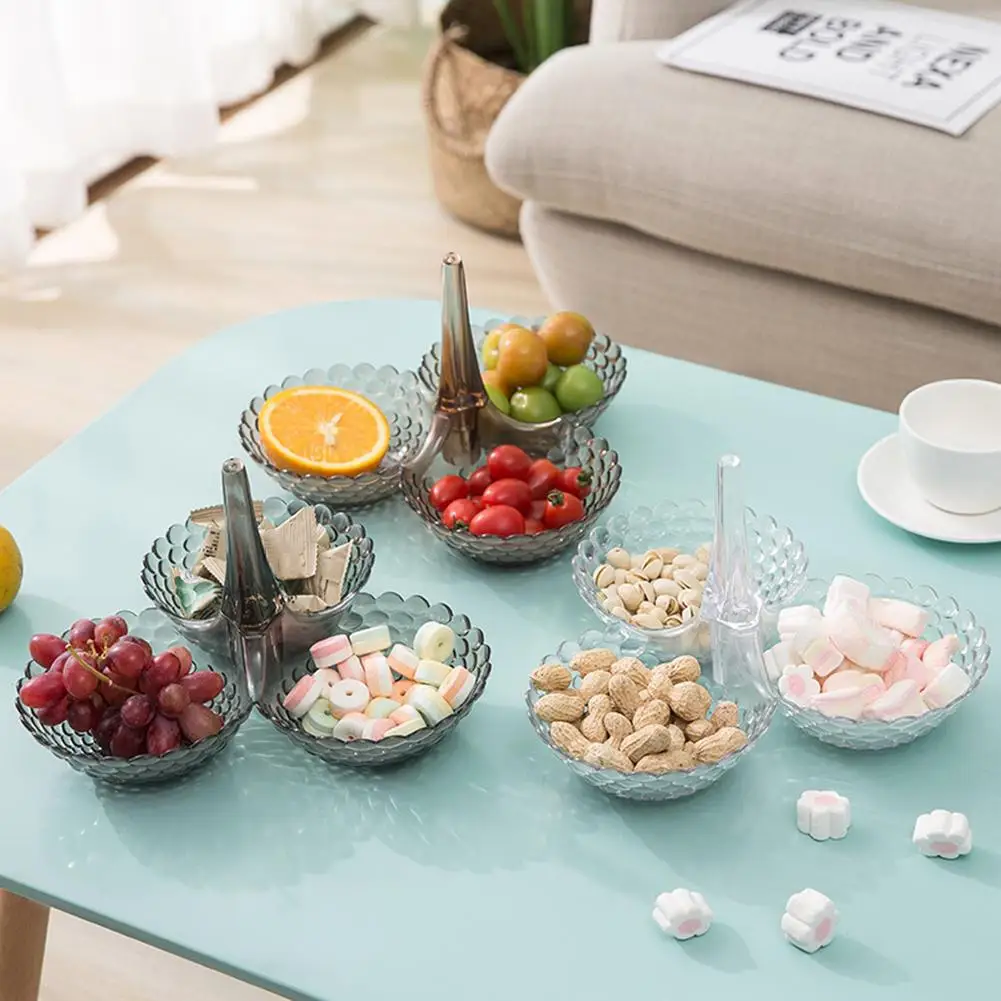 Creative European Style Storage Tray Cake Stand Multi-layer Stacked Fruit Snacks Nuts Plate Plastic Fruit Dessert Platter
