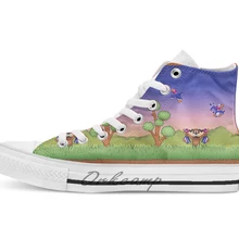 Охота Утка дышащая Повседневная Высокая Топ на шнуровке холщовая Обувь Кеды Прямая