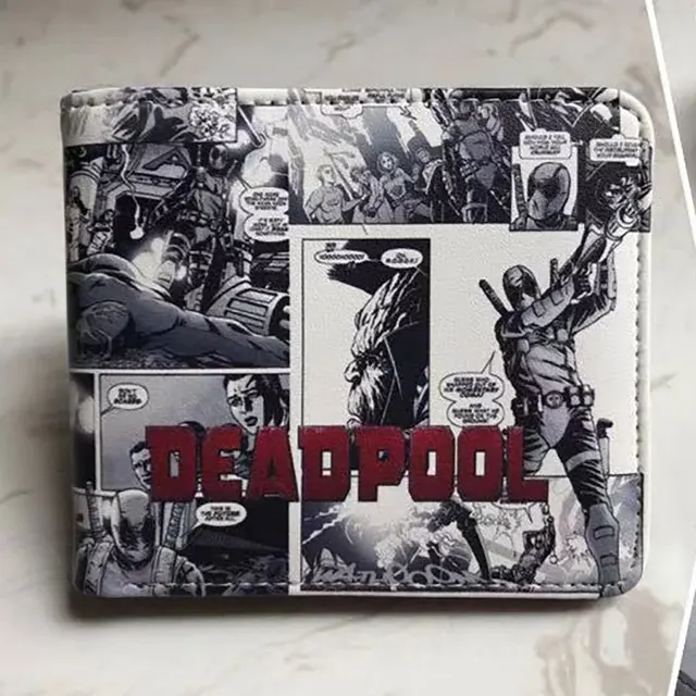 Marvel Men Wallet Q Version Captain America SpiderMan Wallet Men Comic Version Super Heroes Wallet Women with Card Holder Wallet Deadpool Comic