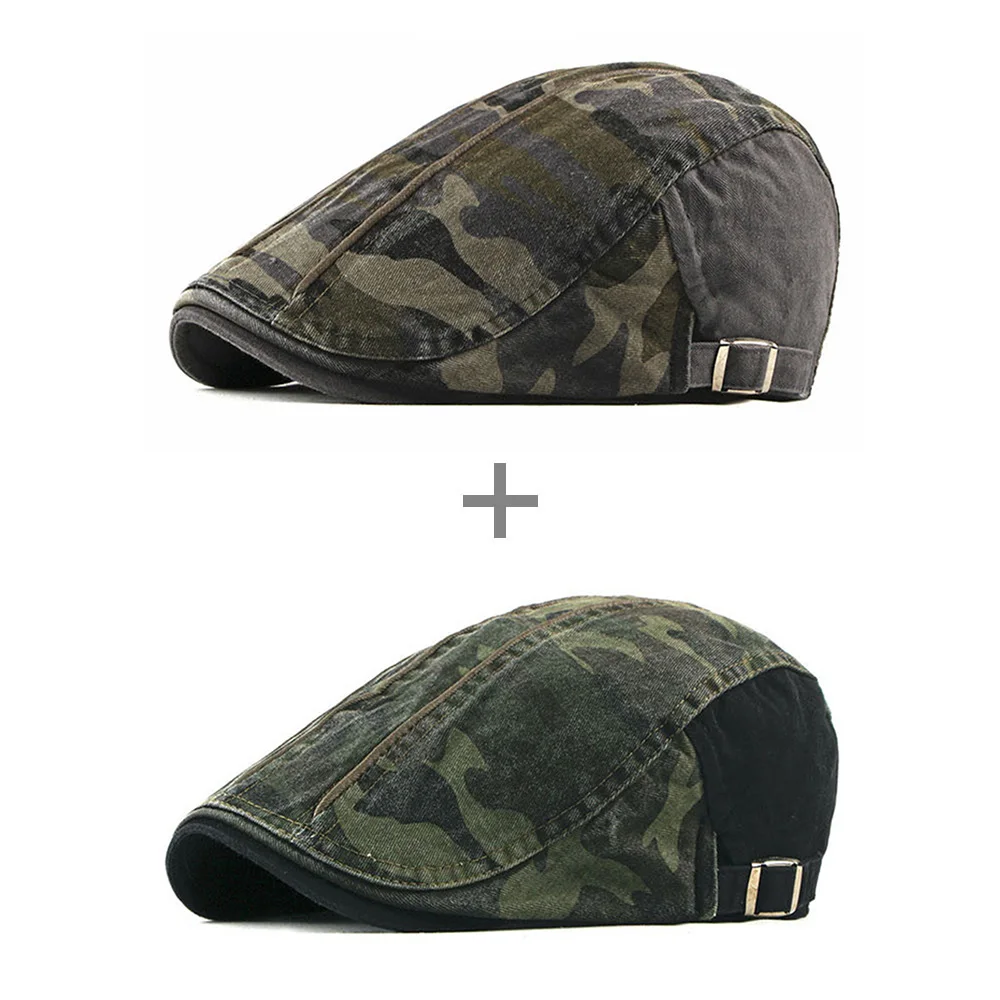 [AETRENDS] Мужская хлопковая камуфляжная плоская кепка Ivy Gatsby Newsboy Hat для вождения и охоты 56-59 см(4 цвета) Z-6590 - Цвет: Color No 2 and No 4