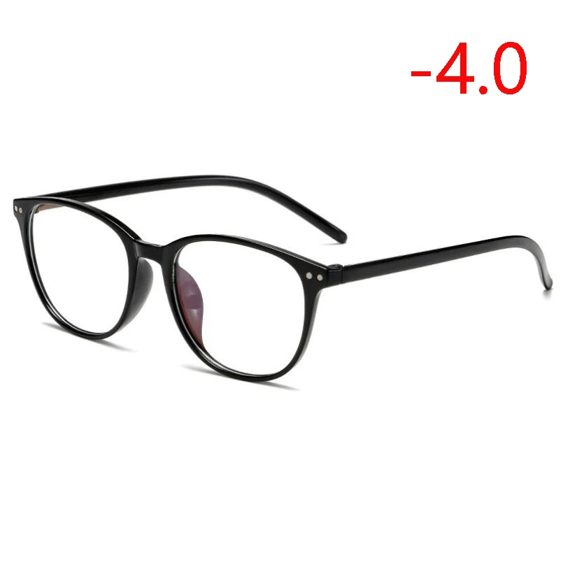 Очки с заклепками для близорукости, женские очки с голубым пленочным покрытием, овальные очки для близоруких диоптрий, мужские-1,0-1,5-2,0-2,5-6,0 - Цвет оправы: Myopia 400