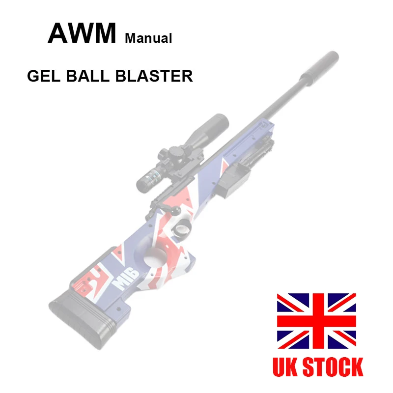 

AWM Gel Ball Blaster Manual Gel Soil Water Crystal Beads Toy Blaster 1:1 Sniper Toy Gun Model Great for Cosplay Prop