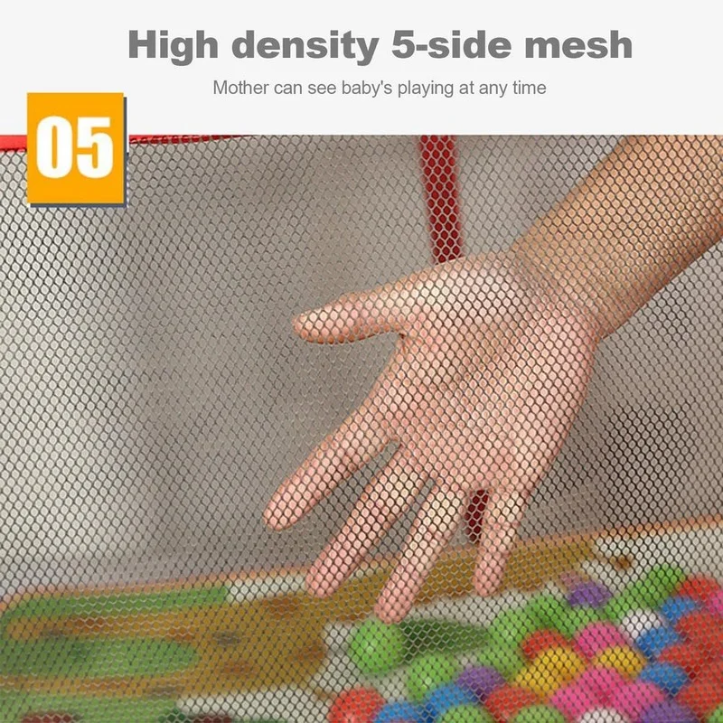 Baby Mesh Fence Game Fence Basketball Hoop Oversized Baby Toddler Play Center Indoor Room Outer Fence Ball Pool 4