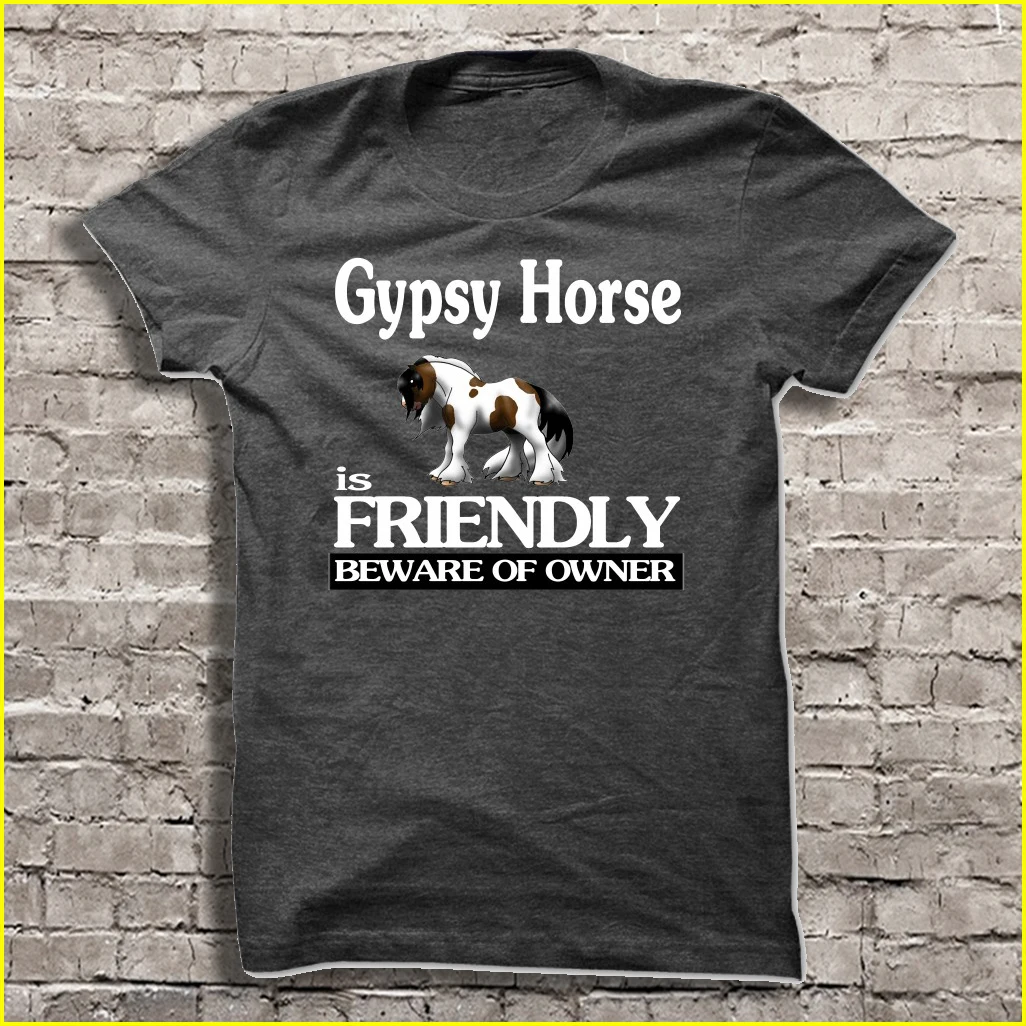 Gypsy лошадь приятная на ощупь Остерегайтесь Владелец футболки | Мужская одежда