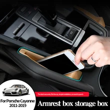

Armrest Box Storage For Porsche Cayenne 2011-2019 r Center Console Non-Slip Mat Organizer Containers Holder Parts