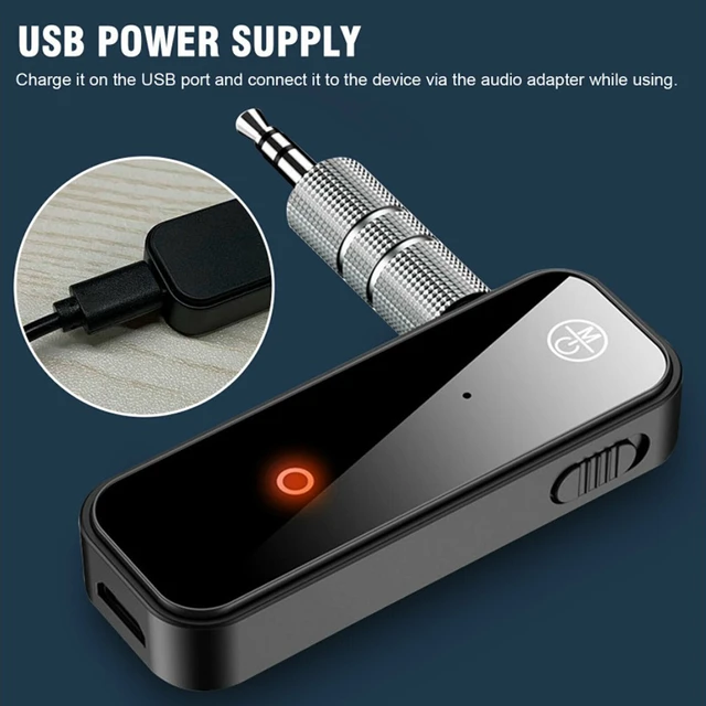 Transmisor y receptor Bluetooth 2 en 1, adaptador de transceptor de audio  inalámbrico USB compatible con llamadas manos libres Plug and Play para