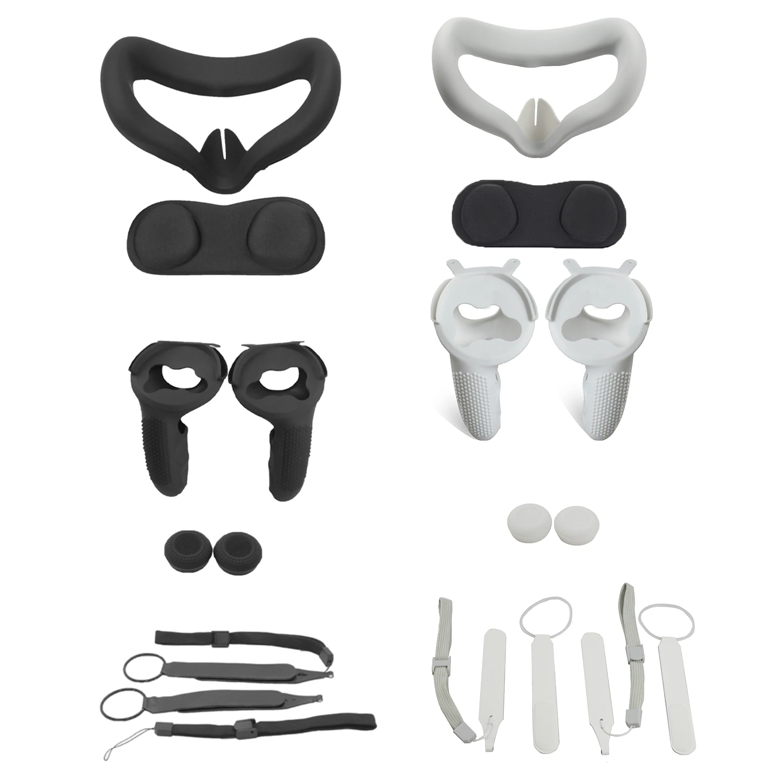 Cubierta protectora para Oculus Quest 2 VR, funda de controlador táctil con correa de muñeca, mango de agarre para Oculus Quest 2 VR, accesorios