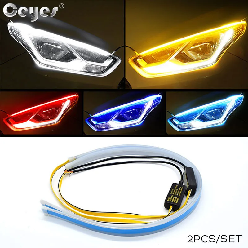 

Ceyes 2 x Led Strips Car Accessories DRL Daytime Running Lights Turn Signal Light Auto Brake Lamp Headlight Assembly For Hyundai