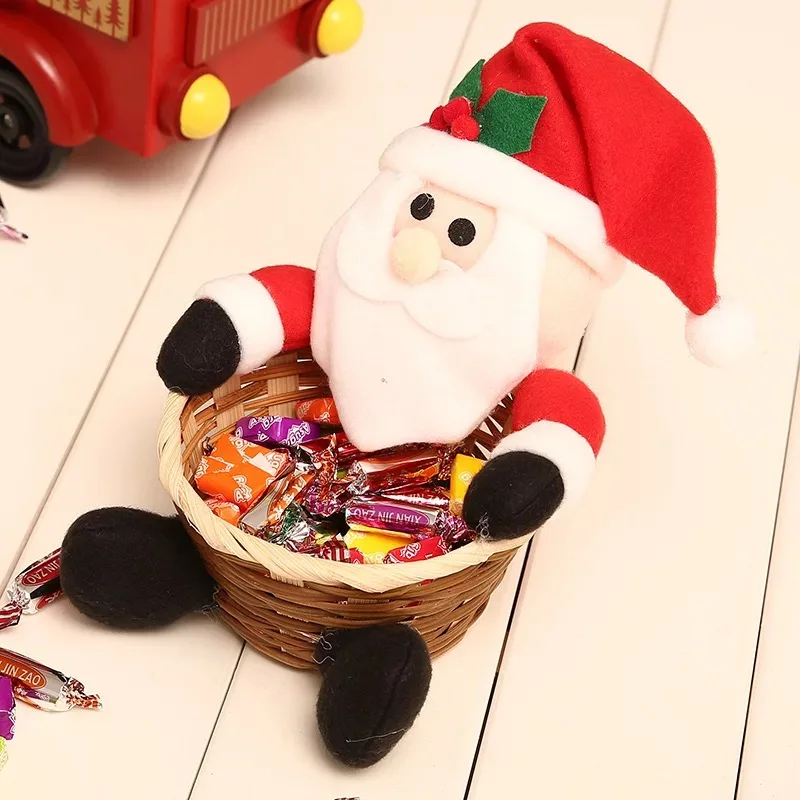 

New Christmas candy basket Christmas table decorations children's candy basket fruit basket Christmas decorations