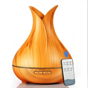 

Ultrasonic Air Humidifier Aroma Essential Oil Facial Body Nebulizer Steamer Diffuser with Wood Grain 7 Color Changing LED Lights