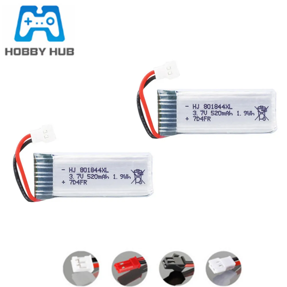 

3,7 V 520mAh 25c 1.9Wh батарея для H107P RC Quadcopter Drone Spart запчасти 3,7 v 801844 батарея 2 шт