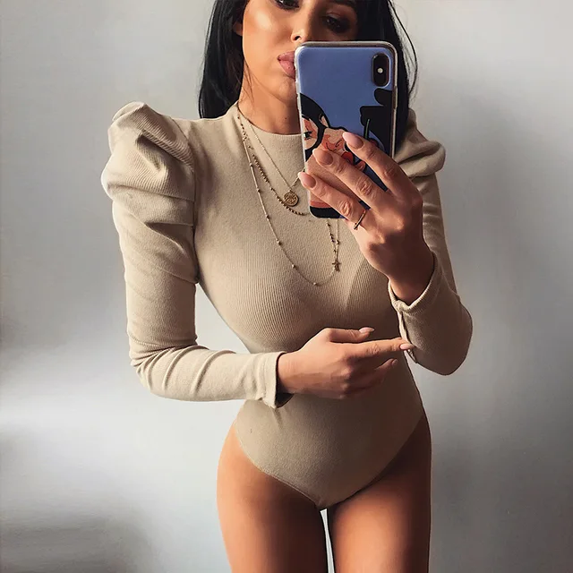 US $10.39 2020 Spring Women Sexy Bodysuit Winter Fashion Casual Bodycon Solid Knitted Bodysuits Body For Wome