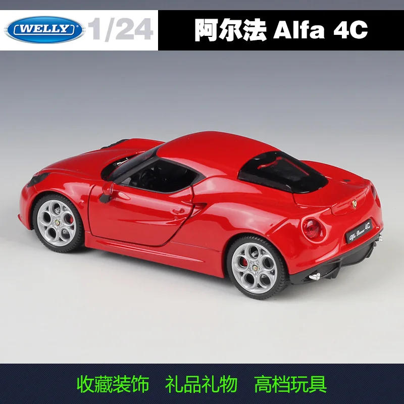 Welly 1 24 Alfa 4C Roadster alloy car model Diecasts Toy Vehicles Collect gifts Non remote 3