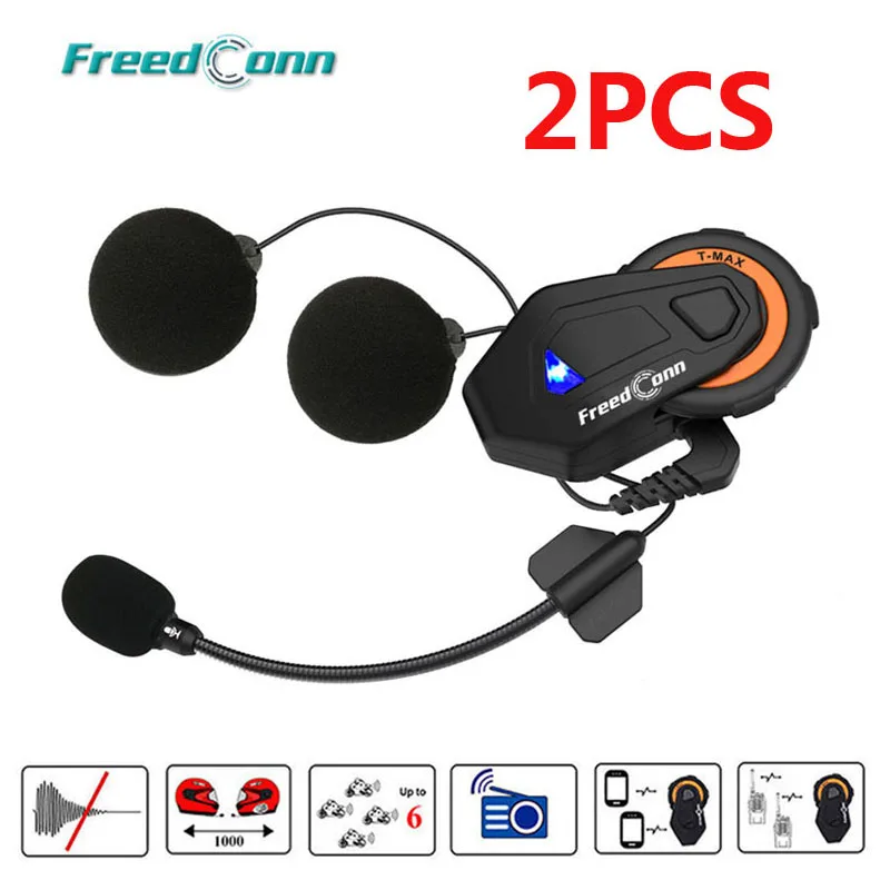 Гарнитура Freedconn T Max для шлема Bluetooth переговорное устройство мотоцикла 1000 м
