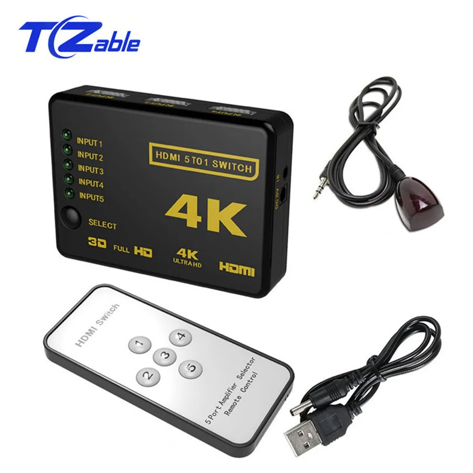  Splitter HDMI Switcher 4K HD Converter 5 In 1 Interruttore Audio Connettore Per Il Digitale HDTV Pe