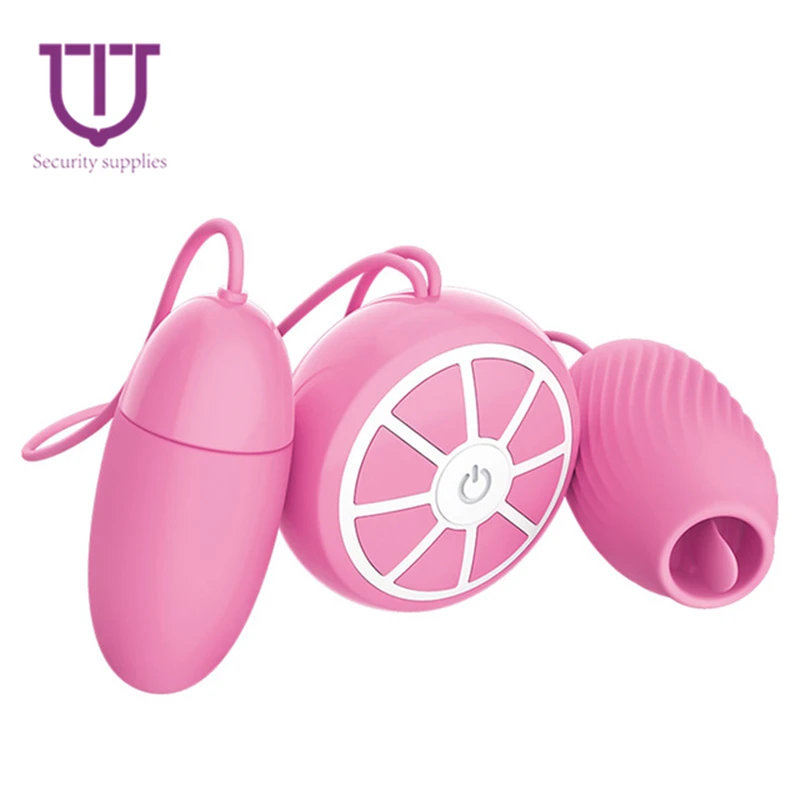 Вращающееся на одно и два языка вибрирующее яйцо зарядка многочастотная