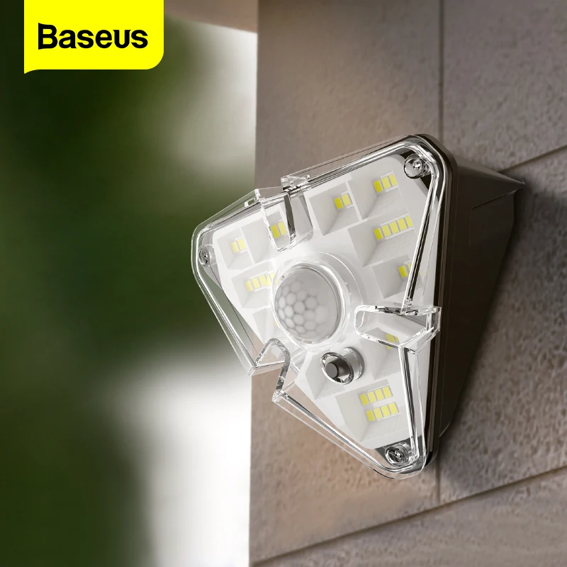 Solar-Light Wall Pir-Motion-Sensor Exterior Garden Baseus Outdoor Home Waterproof LED