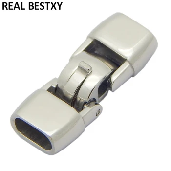 

20pcs/lot hole size:6.9*3mm Stainless Steel Curved Bayonet Clasp Fastener Lock Lace Buckle Leather Clasps for Bracelet Jewelry