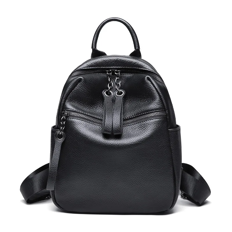 

280060 Fashion Women Bags New Large-capacity College Wind First Layer Cowhide Travel Backpack
