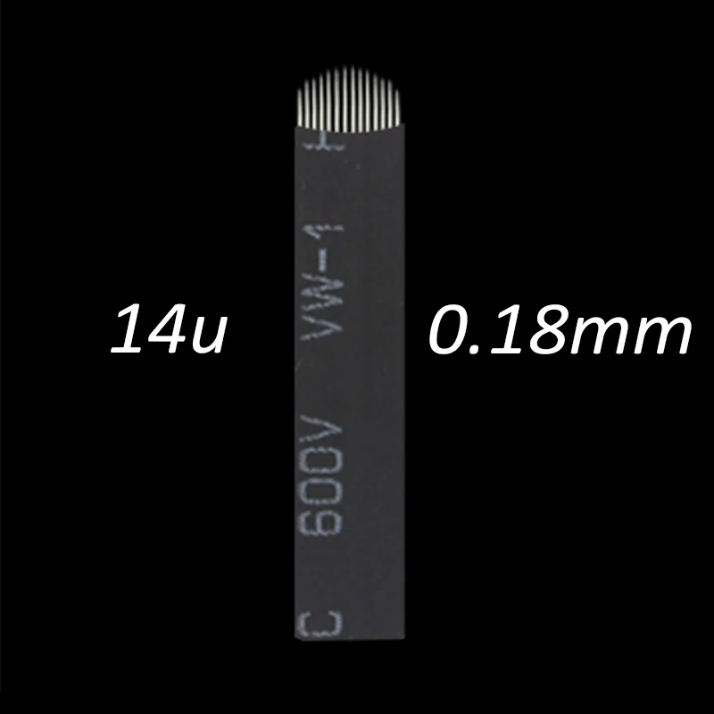 100pcs 0.18mm Lamina Tebori Flex Microblading 12 14 16 18 U shape Tattoo needles for Permanente makeup Eyebrow Blades Manual pen-4
