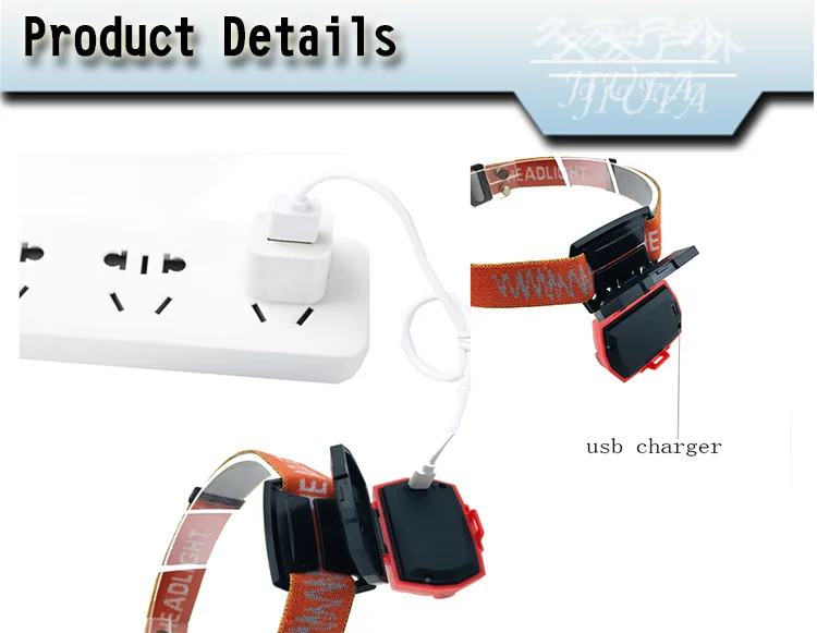 New Sensing Headlights 4 led usb Charging Major Headlamp LED Waterproof Infrared Headlamp Fishing Lights Plastic Headlights