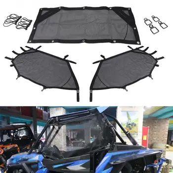 

UTV Roll Cage Window Shield Shade Mesh Net Cover Set For Polaris RZR XP S 570 800 900 1000 XC Trail Turbo Front Rear Top Guard