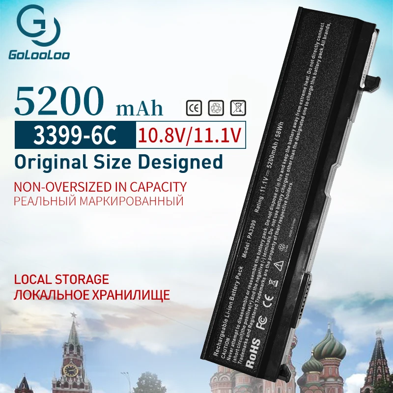 

Golooloo 11.1v 5200mAh Laptop Battery For Toshiba Satellite M40 A80 PA3399 PA3399U-1BAS PA3399U-2BRS PABAS076 3399