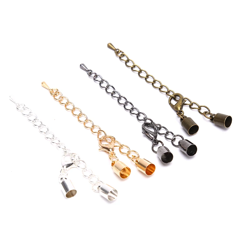 10pcs Lobster Clasps Hooks For Jewelry Making Extending Chain Cord Crimps End Tip Caps Connectors Findings