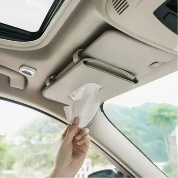 

Clip Sun Visor PU Leather Accessories Waterproof Storage Organizer 1pc Car
