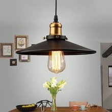 Lámpara colgante para restaurante, luz retro industrial de estilo de piso, Edison, E27, soporte de hierro para bar, librería