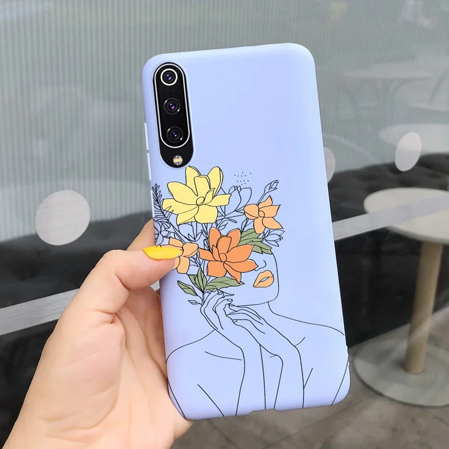 For Xiaomi Mi 9 SE Case New Liquid Silicone Matte Soft Lavender Flowers Protection Cover For Xiaomi Mi 9 Lite Mi9 SE Phone Cases iphone waterproof bag Cases & Covers