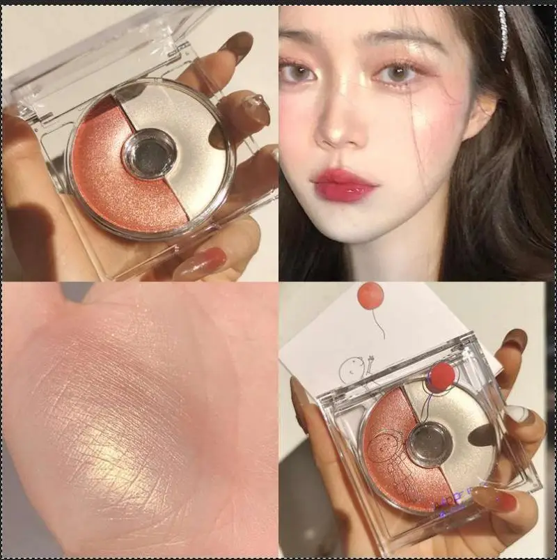

JADED 2 Color Shimmer Blush Highlighter Shading Power Repair One Tray of Natural Brightening Skin Beginner Face Makeup TSLM2