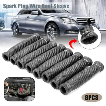 

8pcs Universal 1200 Degree Spark Plug Wire Boots Heat Shield Protector Sleeve Auto Repair Tools