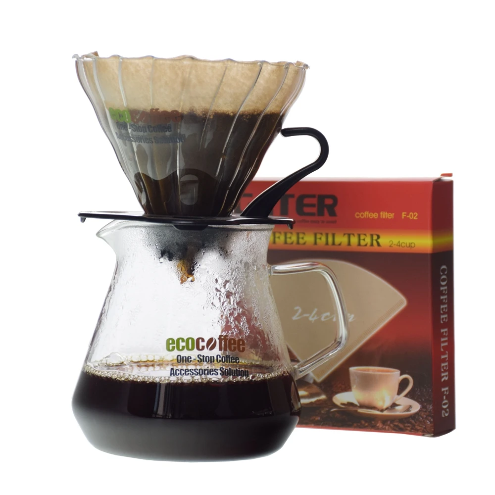 Керамический кофейный капельница Eco Coffee V60 + 580 мл сервер 102 фильтров|dripper coffee|filter