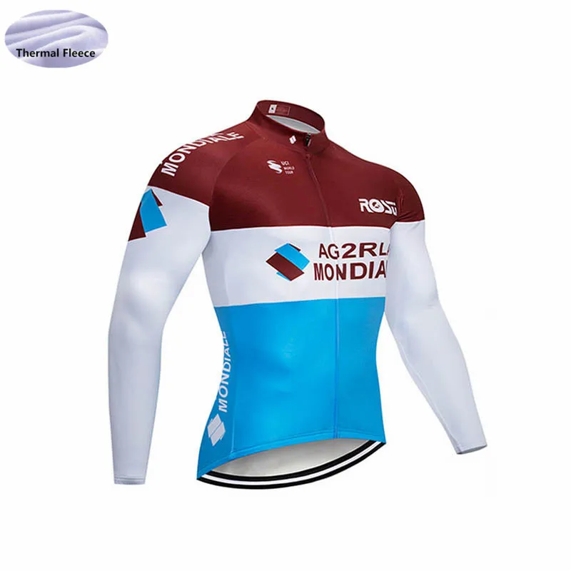 AG2R pro team длинный рукав Велоспорт Джерси набор зимний термальный флис велосипед Майо Ropa Ciclismo Одежда для велоспорта на открытом воздухе - Цвет: 11