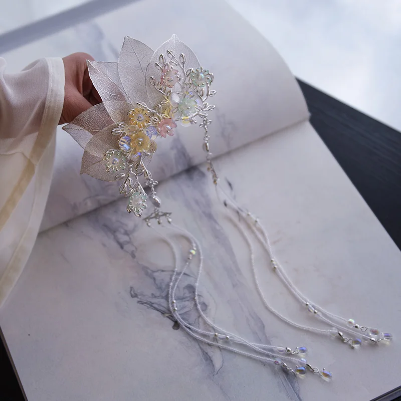 Hanfu тиара кисточка шаг встряхнуть к зажиму антикварные аксессуары для волос заколка после нажатия на каждый день Клип супер фея девушка ювелирные изделия застежка