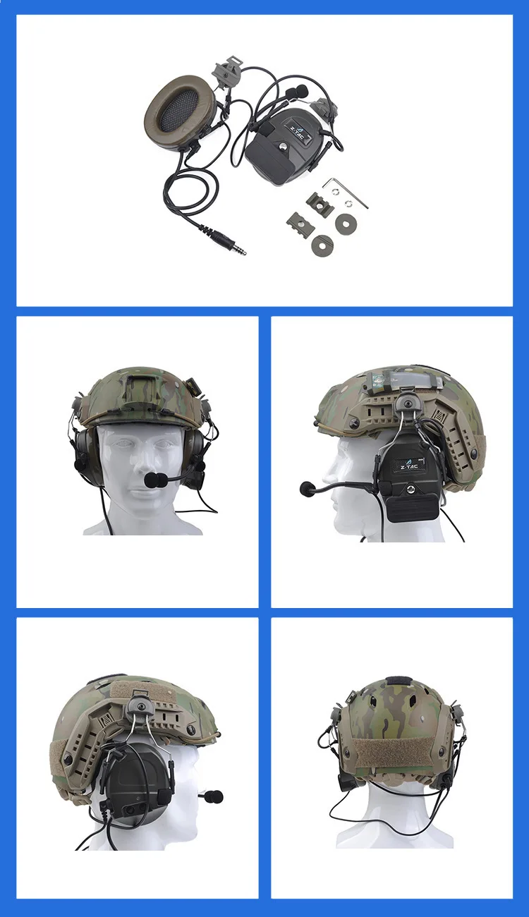 Z-tac тактические наушники COMTAC II авиационная гарнитура с быстрой воздушной подушкой конвертер военные cs тактические наушники руководство Z031/Z032/Z034